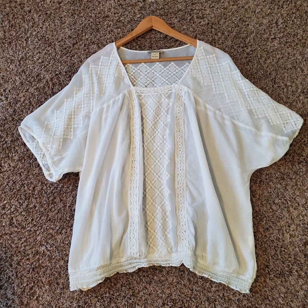 Lucky Brand, Live in Love: Short Sleeve Knit Top